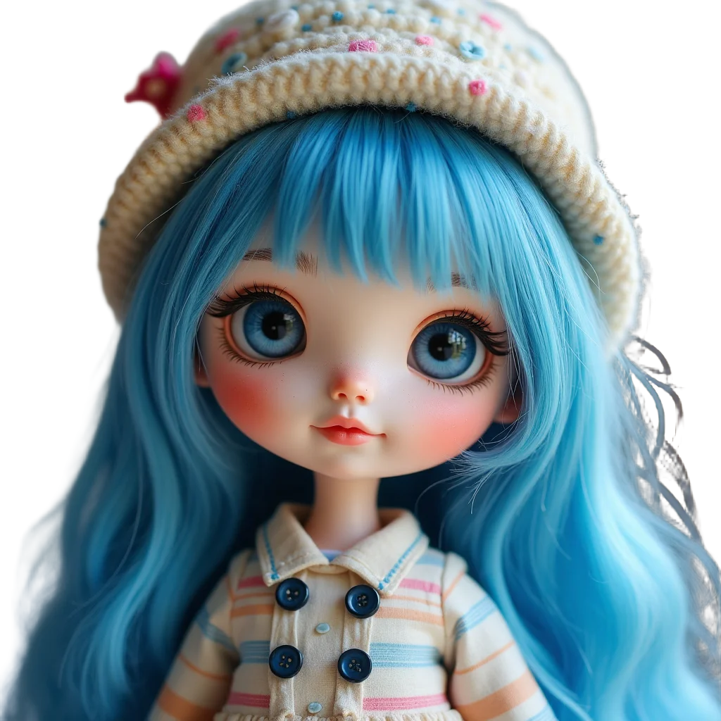 Charming Blue-Haired Doll